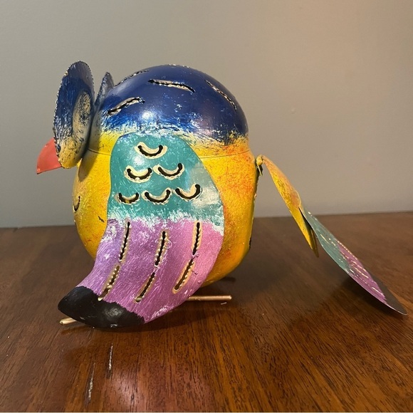 Silver Blue Owl Tea light Candle Holder / Incense Burner - home or garden - Picture 6 of 13